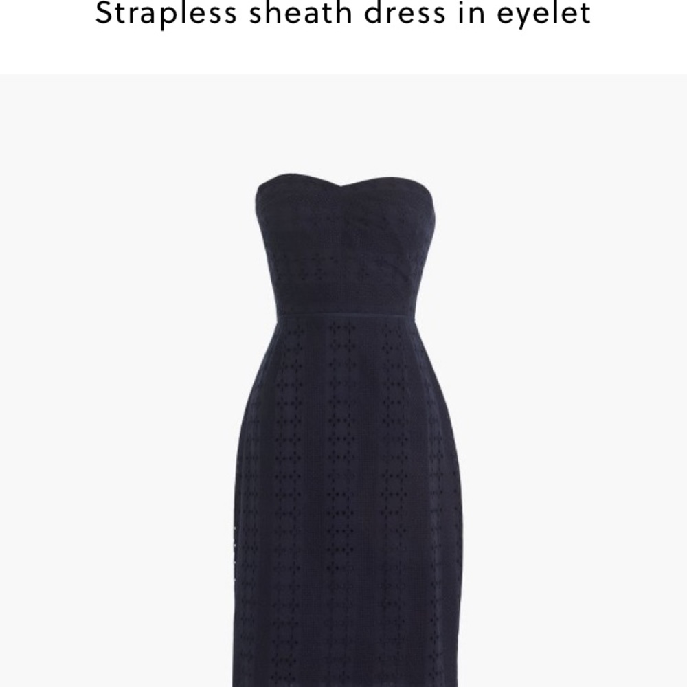 jcrew strapless sheath dress in eyelet